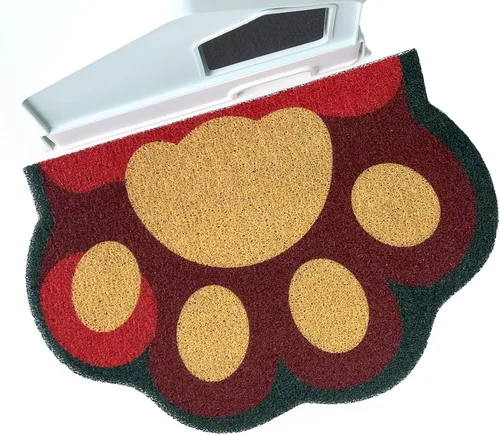 Miniatura 16 de Bonita alfombra de arena para gatos de 24 x 19 pulgadas, tapete para caja de arena, suave para patas de gatito, fácil de limpiar, antideslizante