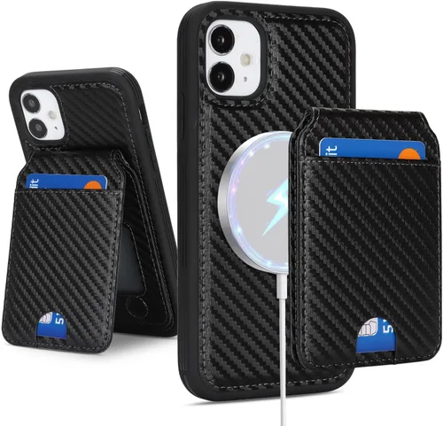 Miniatura 13 de Havaya Funda compatible con iPhone 11, cartera MagSafe con tarjetero - Funda magnética desmontable 2 en 1 - Ranuras para tarjetas de crédito