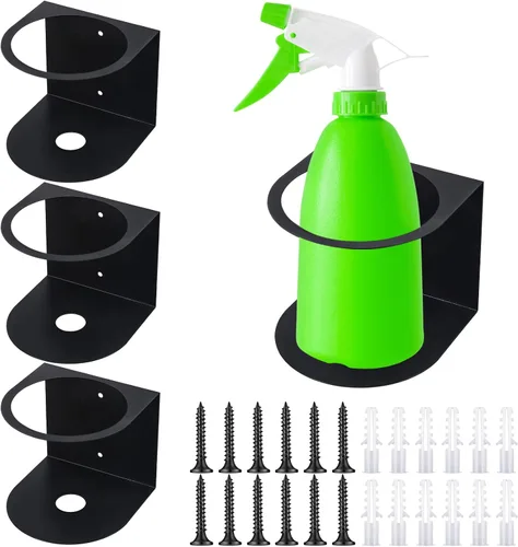 Gerrii 4 soportes para botellas de aerosol, organizador de botellas de montaje en pared, organizador de latas de aerosol para garaje y espacio de