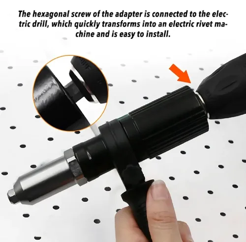 Miniatura 6 de Adaptador de pistola remachadora eléctrica, Accesorio de pistola de remache, Máquina de remache de taladro eléctrico, Remache de agarre y clavo