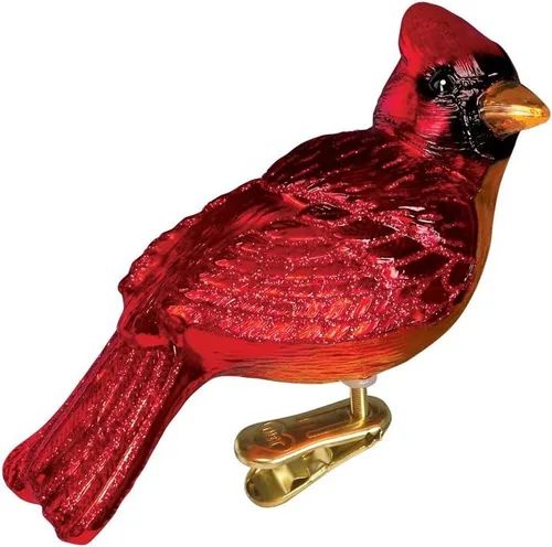Miniatura 12 de Old World Christmas Adornos: Colección de observador de aves adornos soplados de vidrio para árbol de Navidad, pájaro carpintero