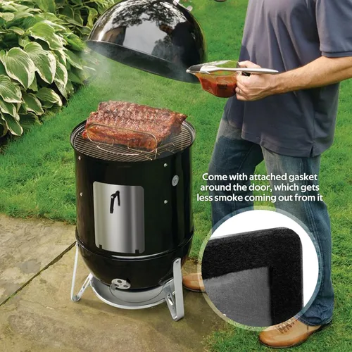 Miniatura 4 de onlyfire Conjunto de puerta de acero inoxidable para Weber de 18 pulgadas WSM para ahumador de carbón, pieza de repuesto de puerta de acceso