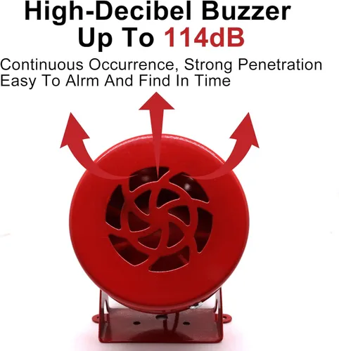 Miniatura 4 de Motor Siren Red - 1 unidad CA 110 V 114 dB, motor eléctrico industrial, sirena accionada por alarma, timbre de sonido para el hogar, industrias
