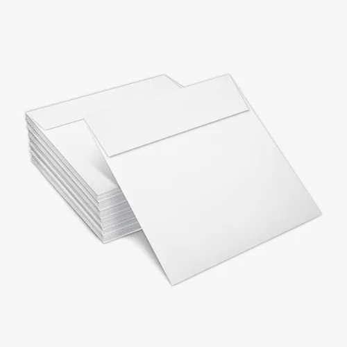 Miniatura 4 de LUXPaper Sobres cuadrados de invitación Despegar y prensar 5 x 5 pulgadas Blanco brillante Texto de 80 libras Cantidad de 500
