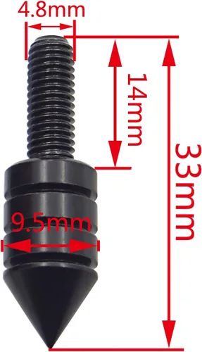 Miniatura 4 de MT218-001-BK (6 piezas) Tornillos de espiga negros universales (parabrisas, carenados, placa de matrícula)