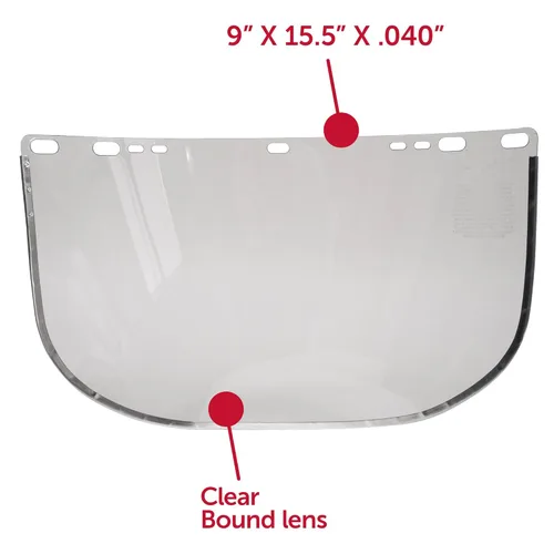 Miniatura 3 de Jackson Safety Ventana protectora facial para casco de seguridad Jackson, 9 x 15.5 x 0.04 pulgadas, acetato encuadernado de aluminio, transparente