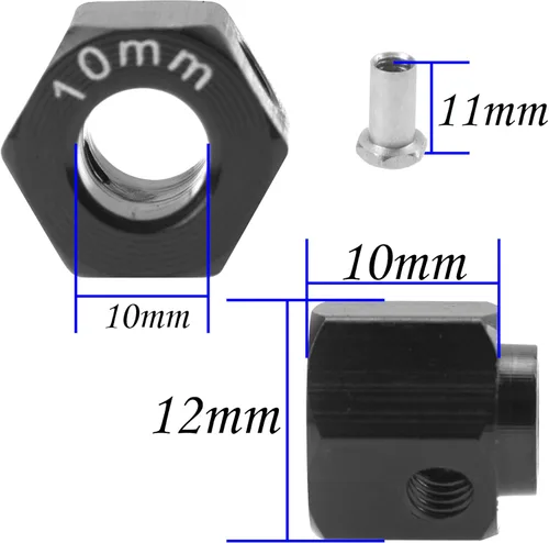 Miniatura 6 de ShareGoo - Extensión de cubo hexagonal de aluminio RC de 0.472 pulgadas, espaciadores de desplazamiento de 0.394 pulgadas, compatible con Traxxas