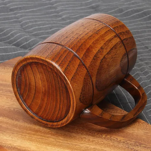 Miniatura 3 de Taza grande de cerveza de madera de 18 onzas, regalo para hombres y mujeres, taza vikinga vintage grande, rústica y fresca, jarra, hecha a mano