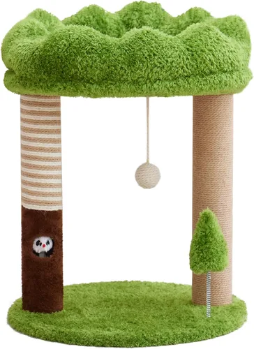 Miniatura 3 de WOOCHPET Árbol pequeño para gatos con cama de perca para gatos y cubierta extraíble, torre para gatos de 23 pulgadas de alto con 2 postes rascadores