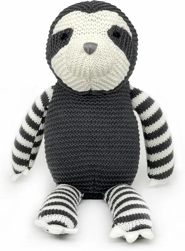 Miniatura 10 de FLUFFYFUN Juguetes orgánicos para bebés, conejito gris, conejo de peluche, 7.1 pulgadas