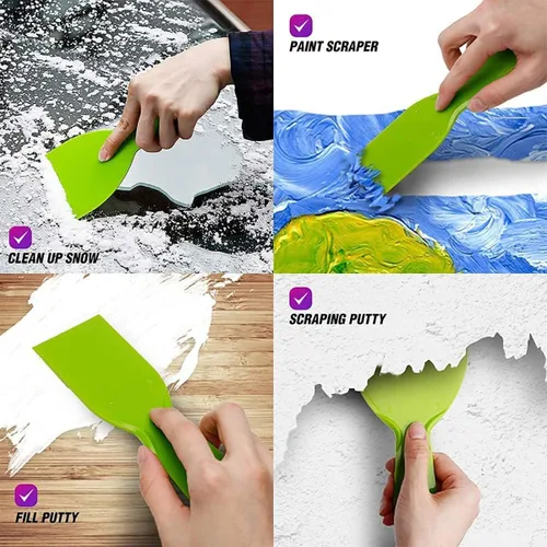 Miniatura 6 de 5 espátulas de masilla flexibles de plástico de 8 pulgadas, paquete de gran tamaño, desechable, herramienta de raspador de pintura de plástico
