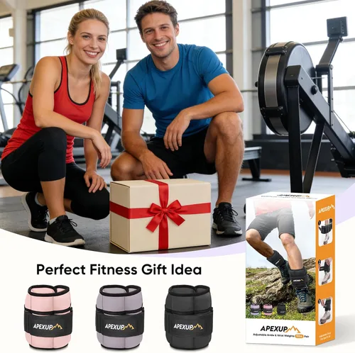 Miniatura 7 de APEXUP 10 libras/par de pesas de tobillo ajustables para mujeres y hombres, correas de peso modularizadas para piernas para yoga, caminar, correr