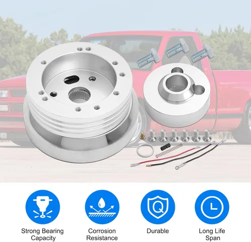 Miniatura 4 de Adaptador de cubo de volante de billete de 5 y 6 agujeros compatible con Chevrolet Chevy GM Flaming River Ididit Buick Jeep Pontiac Oldsmobile