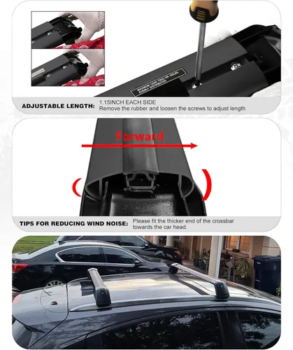 Miniatura 6 de Barras Transversales de Techo Compatibles con Buick Encore 2013 2014 2015 2016 2017 2018 2019 2020 2021 2022 Portaequipajes con Barras Transversales