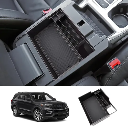 Miniatura 10 de LUWU Bandeja organizadora para consola central Ford Edge 2024 2020 2021 2022 2023 2024 Ford Edge SE/SEL/ST-Line/Titanio/ST, organizador de consola