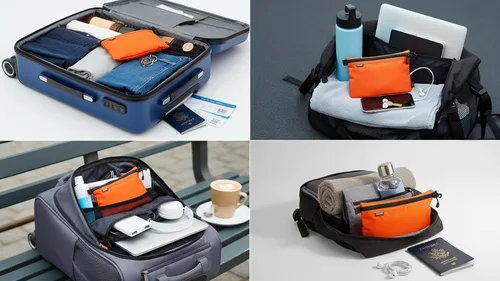 Miniatura 5 de GOX Bolsa de aseo pequeña para hombre, bolsa de cosméticos a granel, kit de dopp, bolsa de transporte con cremallera, organización, bolsa de nailon