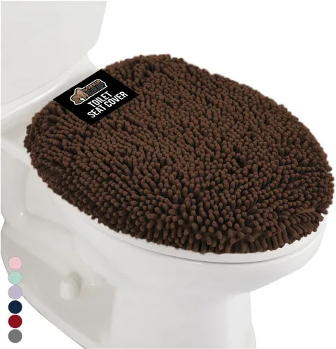 Miniatura 35 de GORILLA GRIP Funda gruesa de espuma viscoelástica para tapa y asiento de inodoro de baño, parte superior de terciopelo suave, lavable a máquina, Azul
