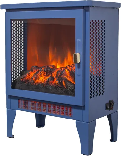 Miniatura 12 de Calentador eléctrico independiente de chimenea de 17 pulgadas con efecto de llama 3D (negro, 17 pulgadas)