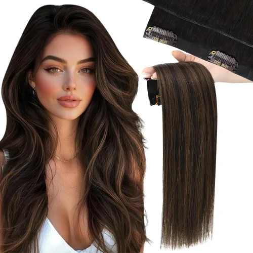 Miniatura 23 de Moresoo - Extensiones de cabello humano con pinzas, sin costuras, con trama, de poliuretano, invisible, cabello humano real, color rubio platino, 7