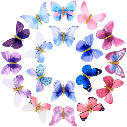 Miniatura 8 de Boao 18 piezas de pinzas para el cabello con brillo y diseño de mariposa para niñas, adolescentes y mujeres, accesorios para el cabello