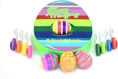 EggMazing - Kit de decoración original para huevos de Pascua – incluye 8 coloridos marcadores de secado rápido no tóxicos Verde