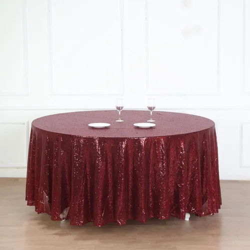 Miniatura 2 de BalsaCircle Mantel redondo de lentejuelas champán de 120 pulgadas para bodas, fiestas, pasteles, postres, eventos, mantelería