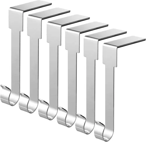 Miniatura 9 de 6 piezas de soportes para calcetines de Navidad para repisa, ganchos para colgar calcetines de metal, ganchos para ornamentos navideños, clips