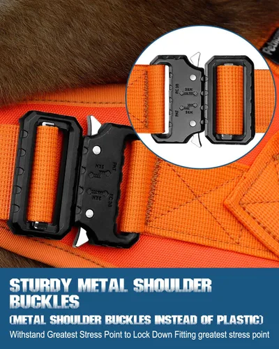Miniatura 3 de Arnés Táctico para Perros - PETNANNY Arnés para Perros Chaleco de Perro de Servicio para Perros de Raza Grande, Panel de Velcro para Parches