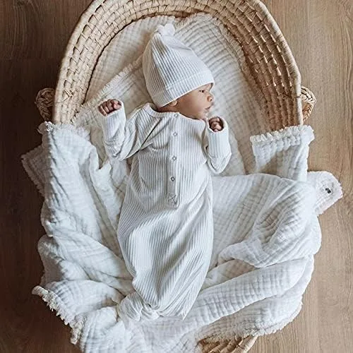 Miniatura 2 de Twopumpkin Vestido de bebé anudado para recién nacido, niño o niña, traje de dormir unisex, recién nacido, bebé, conjunto de pijamas de invierno