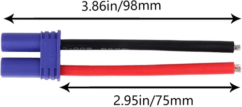 Miniatura 4 de Hobbypark EC5 - Conector macho y famale con silicona calibre 12 AWG 12 con correas de batería para RC Lipo, cable de batería, drones (4 unidades)