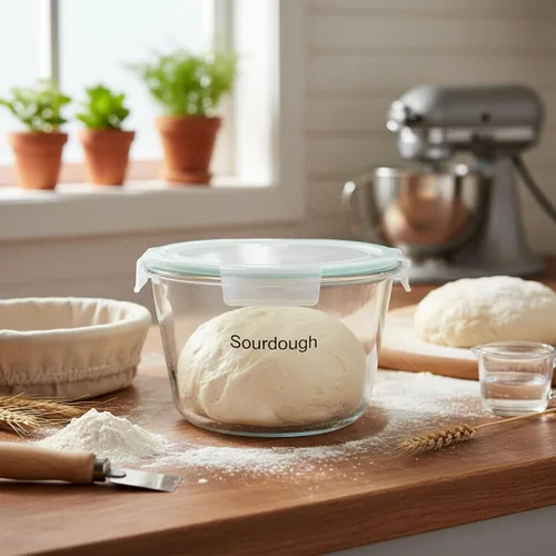 Miniatura 3 de Tarro de 2.1 Litros para Masa Madre, Suministros para Hornear Pan de Masa Madre, Tarro de Fermentación, Herramientas para Masa Ácida, Envases
