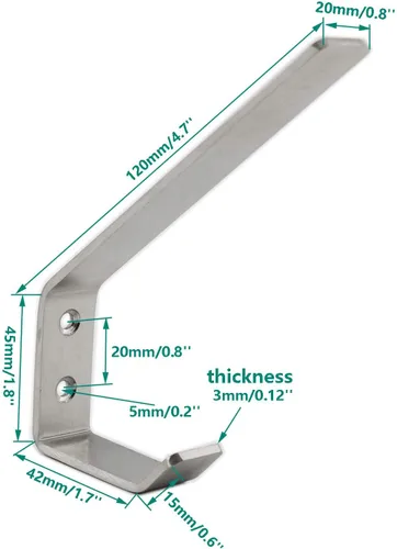 Miniatura 2 de Ganchos de pared de acero inoxidable para colgar toallas, sombreros, llaves, plantas, ganchos de metal resistentes para colgar en la pared