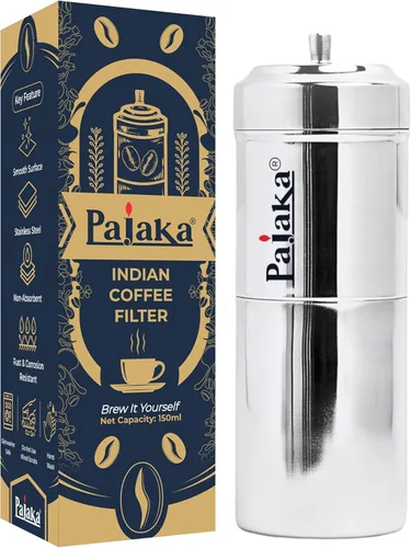 Miniatura 7 de PAJAKA Cafetera de Filtro del Sur de la India, taza de 2 a 4 tazas, Madras Kaapi Kappi, preparador de decocción por goteo, de acero inoxidable