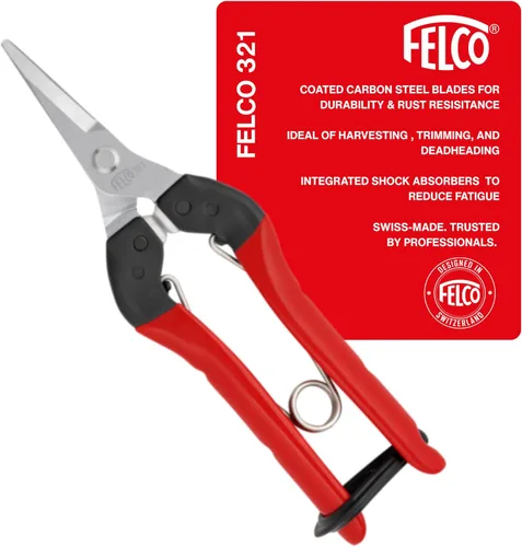 Miniatura 6 de Felco F310 Tijeras de podar – Cortadoras de jardín ligeras de 7.3 pulgadas para recortar y cosechar finos Tijeras de podar para jardinería