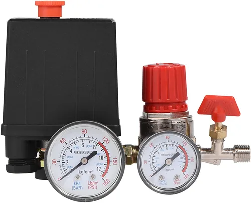Miniatura 4 de Válvula de control del interruptor de presión del compresor de aire con regulador de manómetros para sistemas de reducción de presión rápida