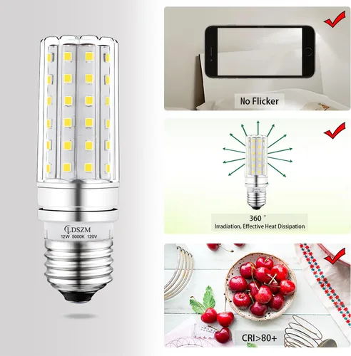 Miniatura 5 de Bombilla LED equivalente a 100 W, 1200 lúmenes, 5000 K, luz blanca fría, 12 W, bombilla LED súper brillante, base E26, no regulable, bombillas