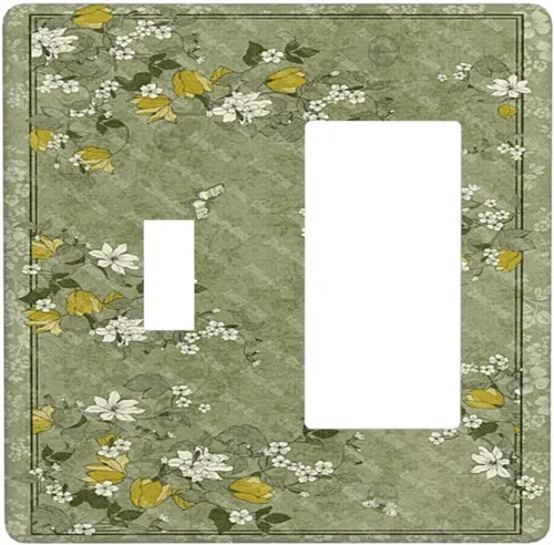 Miniatura 75 de Decorative Outlet Covers Blue Background White Cat Daisy Floral 2-Gang 1-Gang Wall Plate Single Toggle/Rocker Farmhouse Style Light Switch Covers
