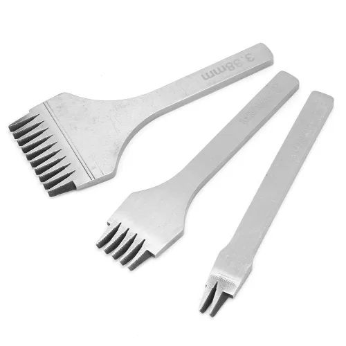 Miniatura 6 de Juego de cinceles de costura con cordones de diamante, herramienta de perforación de cuero, kits de manualidades de cuero, perforadora de agujero