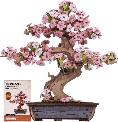 Miniatura 7 de Rowood Rompecabezas de madera 3D para adultos, Día de la Madre, árbol bonsái de pino, colección botánica, juego de construcción para decoración