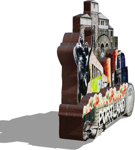 Miniatura 2 de Imán de madera de Portland de EE. UU. 3D para nevera, recuerdos coleccionables, decoraciones artesanales hechas a mano