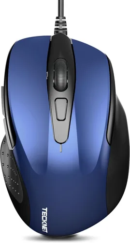 Miniatura 16 de Mouse óptico ergonómico USB alámbrico TeckNet Pro S2 para laptop, 6 botones, 2000DPI Gris