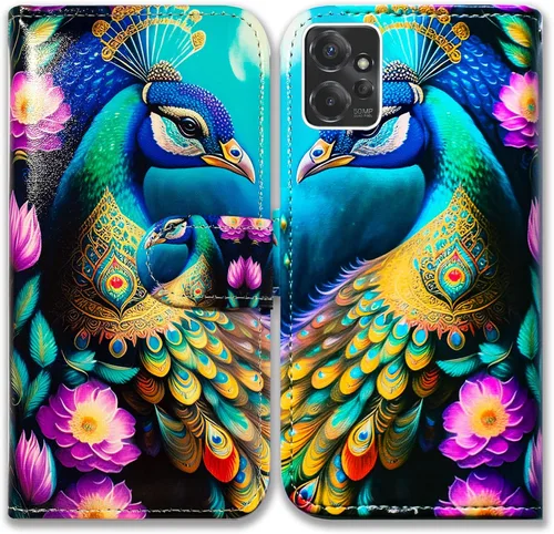 Miniatura 14 de Bcov Funda para Moto G Power 5G, diseño de pájaro negro y verde con tapa para teléfono con ranura para tarjetas, soporte para Motorola Moto G Power