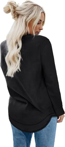 Miniatura 4 de Dofaoo - Sudaderas para mujeres, con cuello redondo, camisetas de manga larga, camisetas largas para usar con leggings