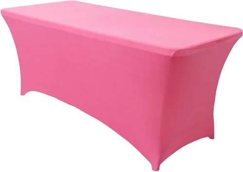 Miniatura 80 de Obstal Funda de mesa de elastano elástica de 4 pies para mesas plegables estándar, paquete de 2 manteles rectangulares universales ajustables