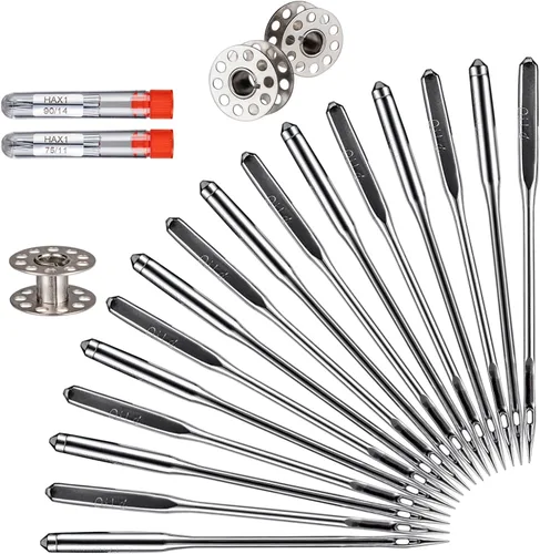 Miniatura 8 de 50 agujas universales para máquina de coser, compatibles con Singer, Brother, Janome, Varmax, tamaños HAX1 65/9, 75/11, 90/14, 100/16, 110/18