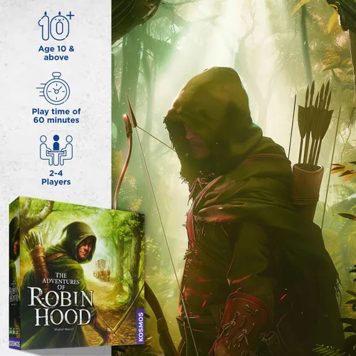 Miniatura 3 de Thames & Kosmos The Adventures of Robin Hood Juego de mesa familiar cooperativo basado en historias Mecánica de movimiento libre 2 a 4