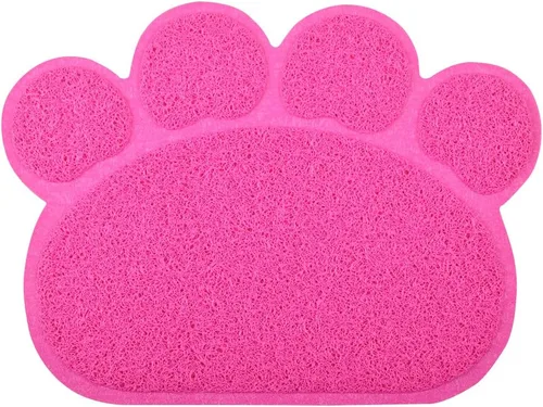 Miniatura 6 de DM Tapete para caja de arena para gatos en forma de pata, 10 colores disponibles, 15.75 x 11.75 pulgadas (Ártico)
