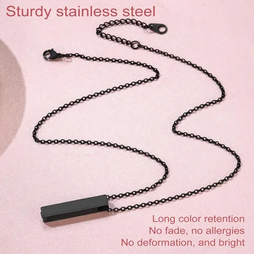 Miniatura 106 de FindChic Collares personalizados con urna para cenizas, barra vertical, gato, luna, reloj de arena, garra de perro, acero inoxidable, chapado en oro