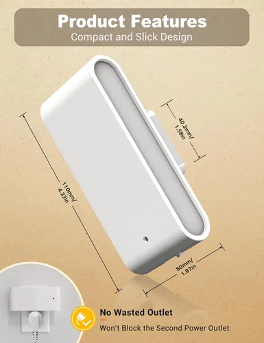 Miniatura 6 de JandCase Luces nocturnas LED enchufables a la pared, luz nocturna con sensor de luz del atardecer al amanecer, luz nocturna regulable enchufable