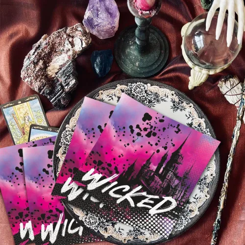 Miniatura 4 de Unique Disney Descendants 3 servilletas de papel multicolor "WICKED" (paquete de 16) – Servilletas vibrantes y ecológicas, perfectas para fiestas